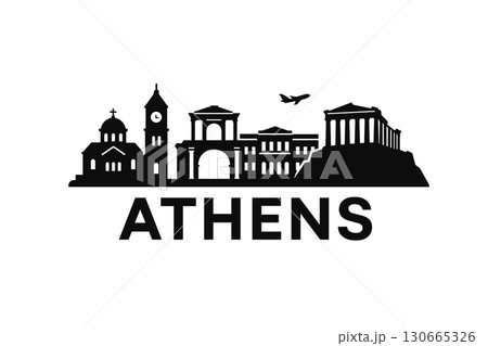 City skyline with iconic buildings and landmarks of Athens 130665326