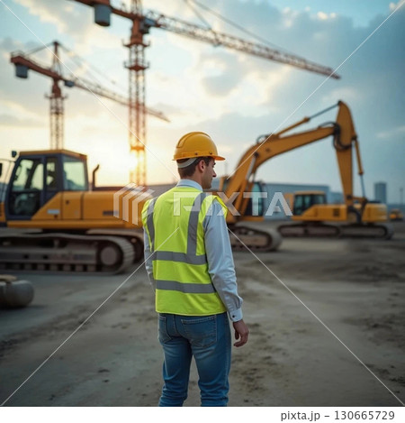 現場で働く作業員 130665729