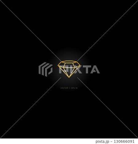 Gold Shiny Diamond Logo Template Illustration Design. Vector EPS 130666091