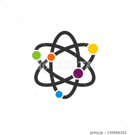 Chemistry Atom Molecule Icon Logo Template Illustration Design. 130666262