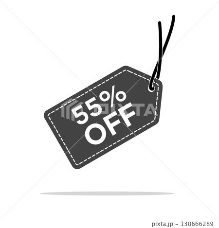 55% Discount Hang Tag Vector Template. Flat Design Illustration 130666289
