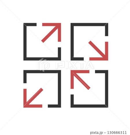 set Square with Arrow Logo Template Illustration Design. Vector 130666311