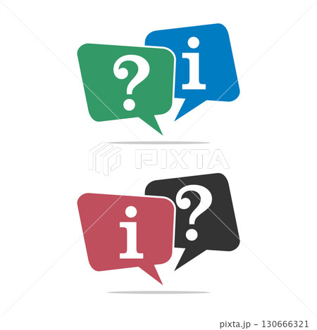 Information and Help Icon Logo Template Illustration Design. Vec 130666321