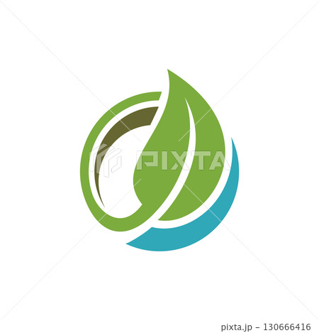 Green Leaf in Circle Logo Template Illustration Design. Vector E Green Leaf in Circle Logo Template Illustration Design. Vector E 130666416