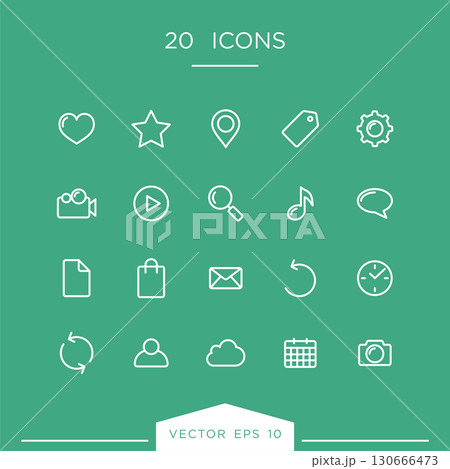 Simple Icon Set Vector Template Illustration Design. Vector EPS 130666473