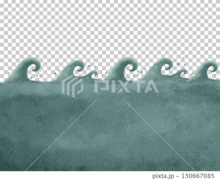 An Artistic and Stylized Illustration of Ocean Waves for a Variety of Creative Projects 130667085
