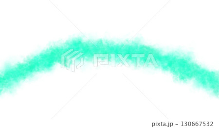 Turquoise or sea green arc of smoke, fog or steam on transparent background mockup template for special effects 130667532