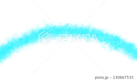 Cyan or light blue arc of smoke, fog or steam on transparent background mockup template for special effects 130667535