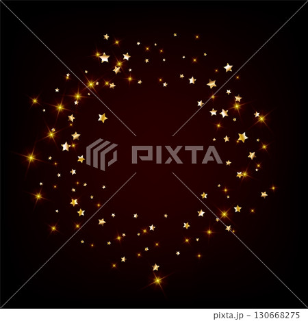 Confetti explosion. Golden serpentine ribbons frame design Confetti explosion. Golden serpentine ribbons frame design 130668275