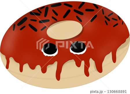 donut with chocolate icing 130668891