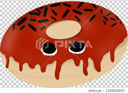 donut with chocolate icing 130668891