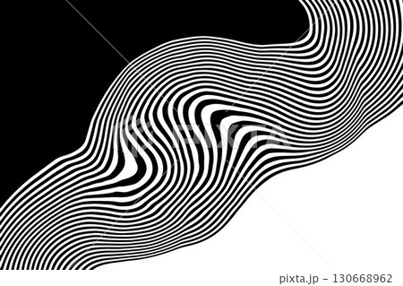 Modern optical art. Swirling monochrome pattern with distorted lines and abstract shape. Eps 10 Modern optical art. Swirling monochrome pattern with distorted lines and abstract shape. Eps 10 130668962