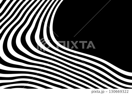 Abstract geometric pattern with dynamic black and white curved lines. Eps 10 130669322