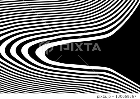 Liquid warp effect. Abstract black and white forms with surreal, dynamic movement. Eps 10 130669567