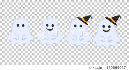可愛的萬聖節鬼魂插畫（無腿版） 130669987