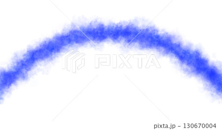 Curved glowing blue smoke arc on transparent background, fog and steam mockup template for digital design Curved glowing blue smoke arc on transparent background, fog and steam mockup template for digital design 130670004