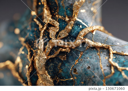 Exploring trauma and healing through kintsugi inspired human body art in macro detail Exploring trauma and healing through kintsugi inspired human body art in macro detail 130671060