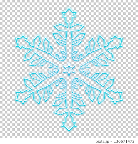 透明背景の青い雪の結晶 130671472
