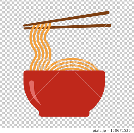 Bowl of noodle cartoon vector illustration. Logo for oriental or Asian restaurant and food stall Bowl of noodle cartoon vector illustration. Logo for oriental or Asian restaurant and food stall 130671529