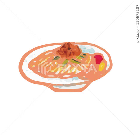 東北のかわいいイラストじゃじゃ麺(岩手県) 130672187