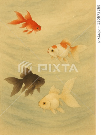 元気に泳ぐ回る金魚群 元気に泳ぐ回る金魚群 130672269