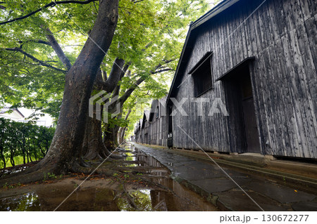 【山形県･酒田市】山居倉庫 （低温管理倉庫）雨天時 130672277