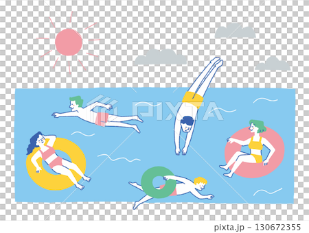 年輕男女享受夏日大海_顏色 130672355