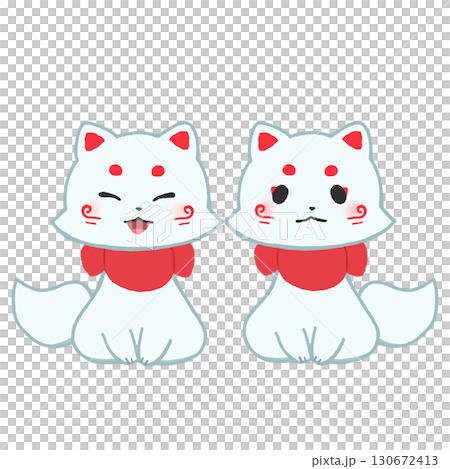 Two White Foxes 130672413