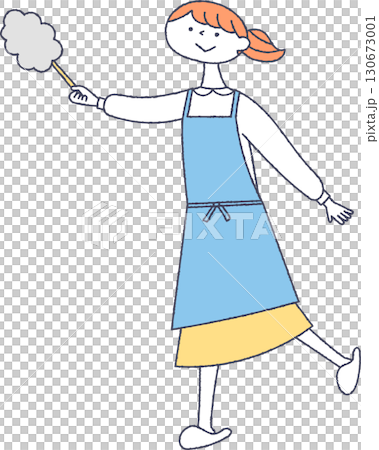 ハンディモップを持つ女性 130673001