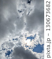 雲の隙間から見える太陽 130673682