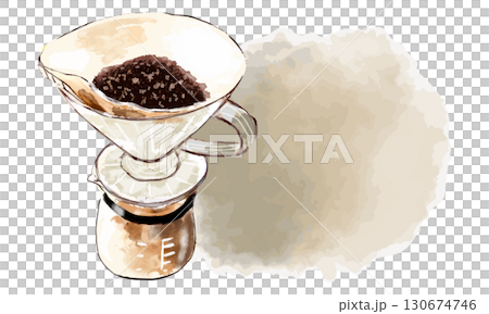 ドリップしてるコーヒーのイラスト ドリップしてるコーヒーのイラスト 130674746
