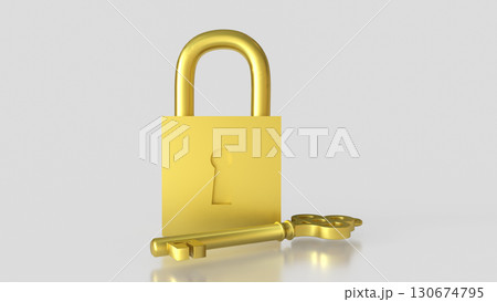 The Golden Key for security concept 3d Rendering. The Golden Key for security concept 3d Rendering. 130674795