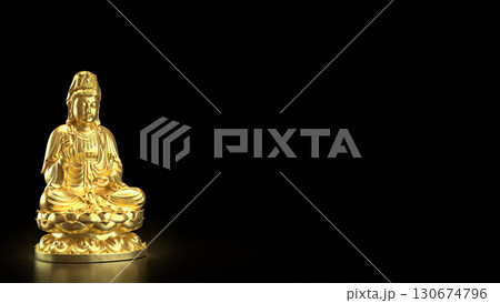 The Guan Yin sculpture  for religion concept 3d Rendering. 130674796