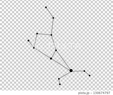 Monochrome illustration of the constellation lines of Boötes 130674797