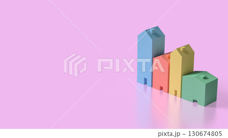 The House Multi color for property concept 3d Rendering. The House Multi color for property concept 3d Rendering. 130674805