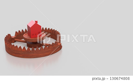 The Red House on Bear Trap for Property or Building Business 3d Rendering. 130674808