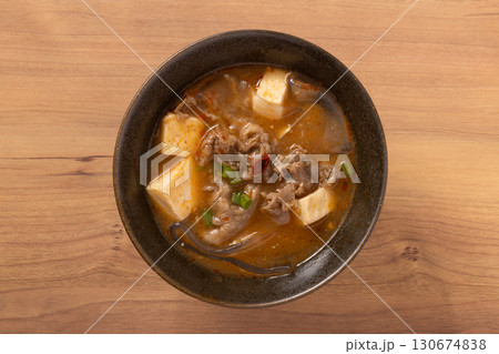 極太春雨の牛肉麻婆豆腐スープ 極太春雨の牛肉麻婆豆腐スープ 130674838