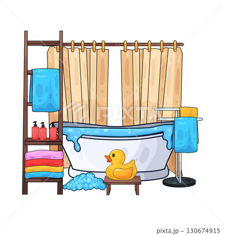 illustration of bathroom  130674915