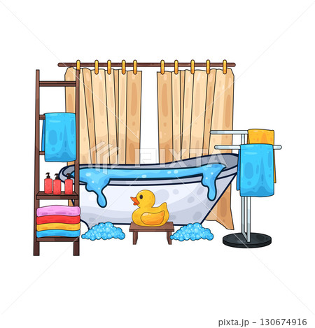 illustration of bathroom illustration of bathroom 130674916