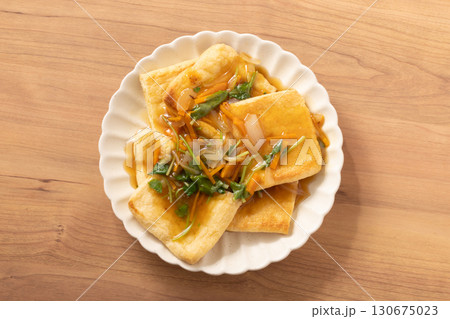 油揚げの野菜あんかけ 油揚げの野菜あんかけ 130675023