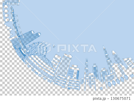 Cityscape silhouette illustration. Big city image illustration. Cityscape silhouette illustration. Big city image illustration. 130675071