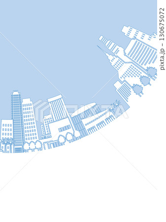 街並みのシルエットイラスト. 大都市のイメージイラスト. 街並みのシルエットイラスト. 大都市のイメージイラスト. 130675072