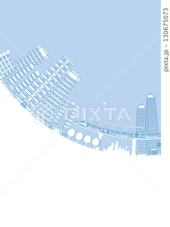 街並みのシルエットイラスト. 大都市のイメージイラスト. 街並みのシルエットイラスト. 大都市のイメージイラスト. 130675073