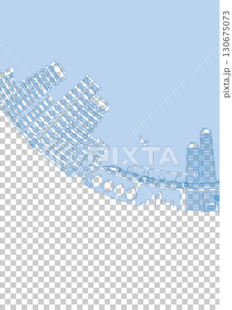 街並みのシルエットイラスト. 大都市のイメージイラスト. 街並みのシルエットイラスト. 大都市のイメージイラスト. 130675073