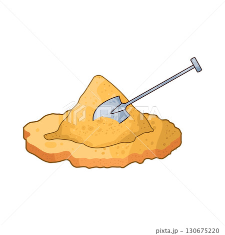 illustration of shovel digging sand 130675220