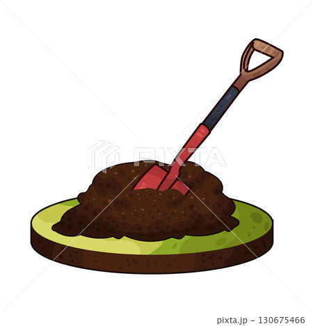 illustration of shovel in dirt illustration of shovel in dirt 130675466