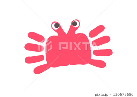 手形で作ったカニのイラスト風素材 130675686