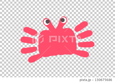 手形で作ったカニのイラスト風素材 130675686