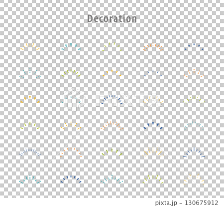 Awareness Accent Sunburst Concentrated Line Semicircle Illustration Vector Set Variation Material Back 130675912