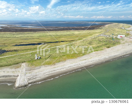 空から、北海道・野付半島の情景 130676061